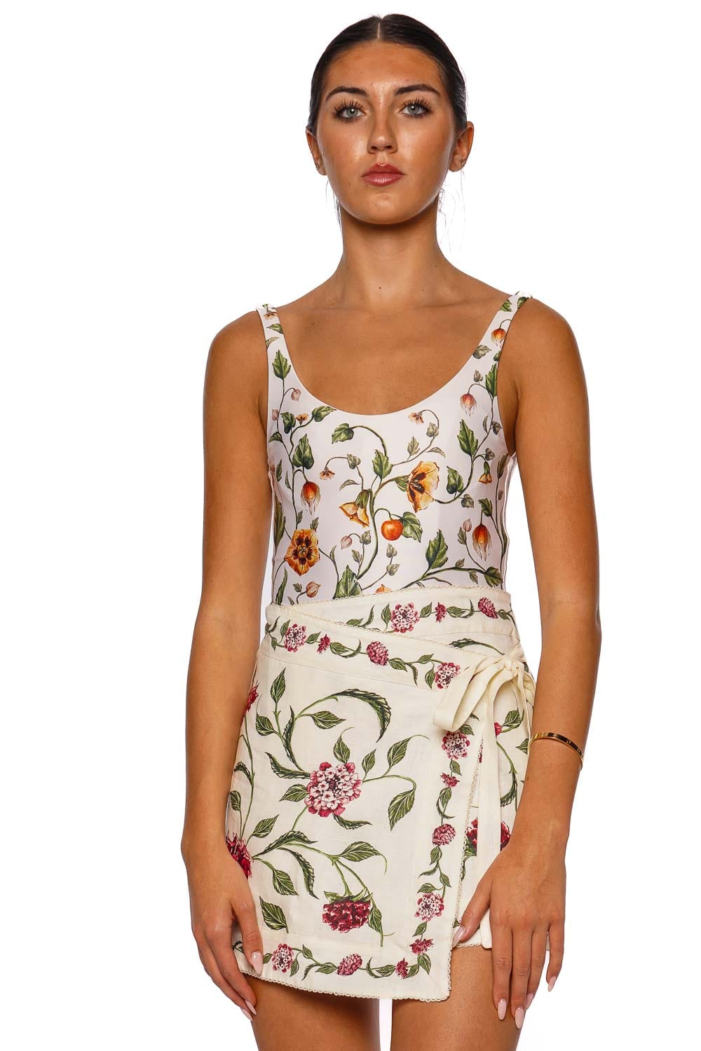 AGUA by Agua Bendita Luna Quebrada Multicolor Wrap Mini Skirt