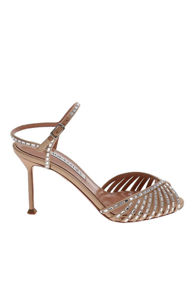 Hold Me Crystal 85 Satin Leather Sandal