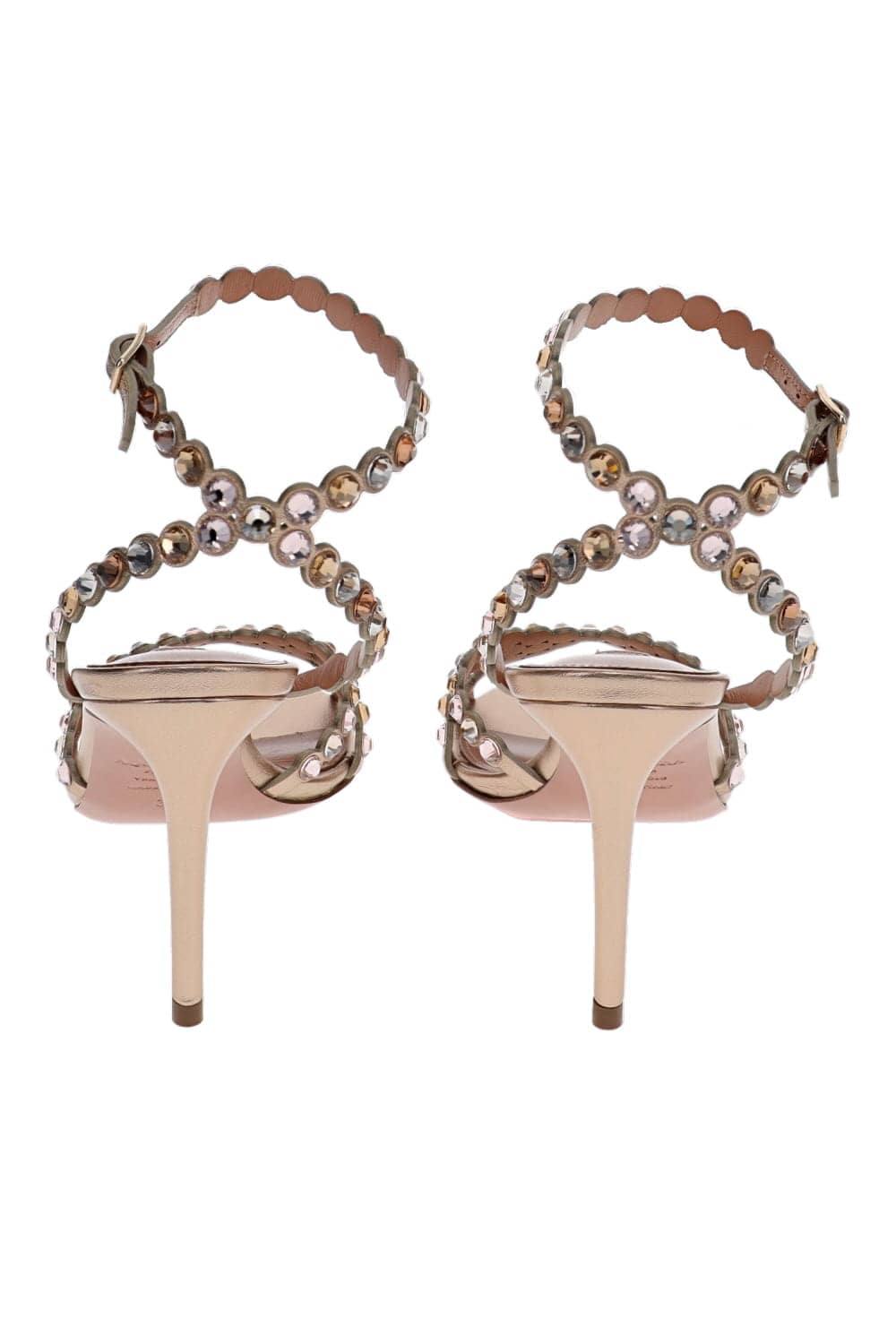 AQUAZZURA Tequila Light Copper Embellished Sandal 85