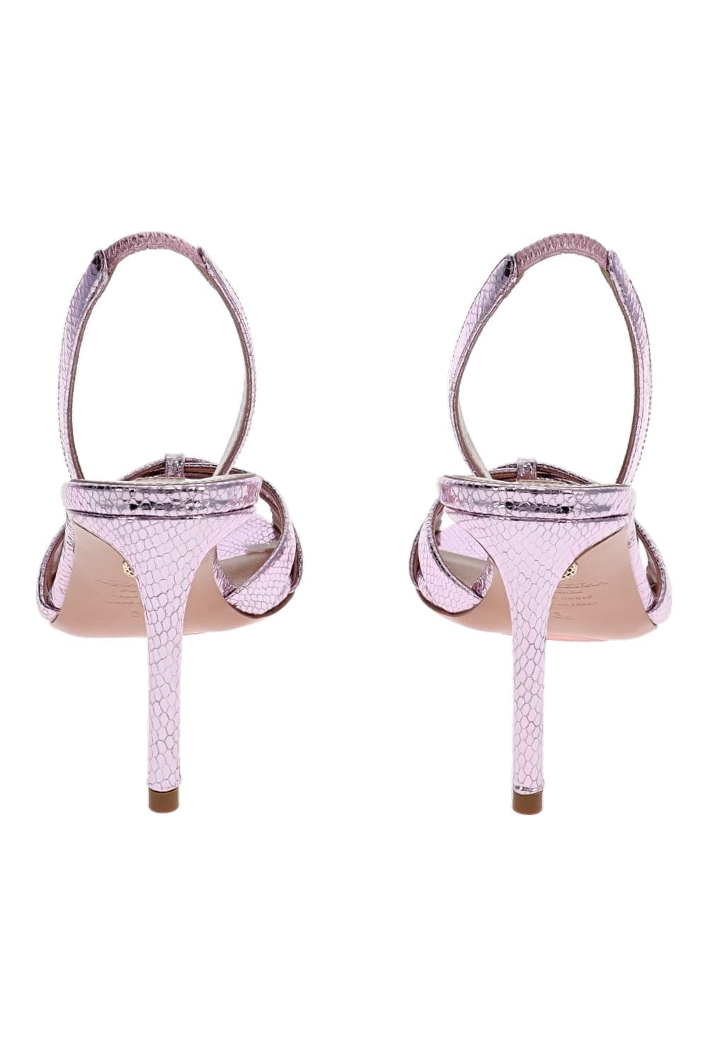 AQUAZZURA Tati Sandal 85 Light Blush Metallic Slingback Heels