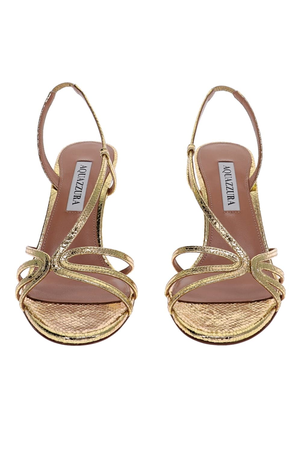 AQUAZZURA Soft Gold Strappy Sandal Heels