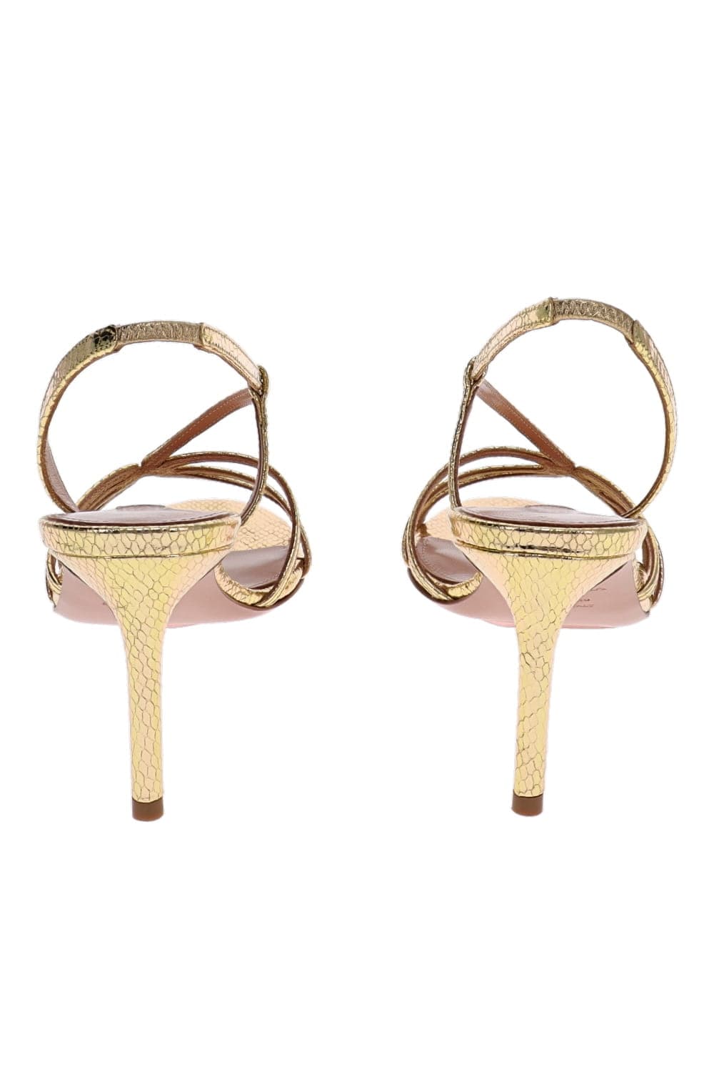 AQUAZZURA Soft Gold Strappy Sandal Heels