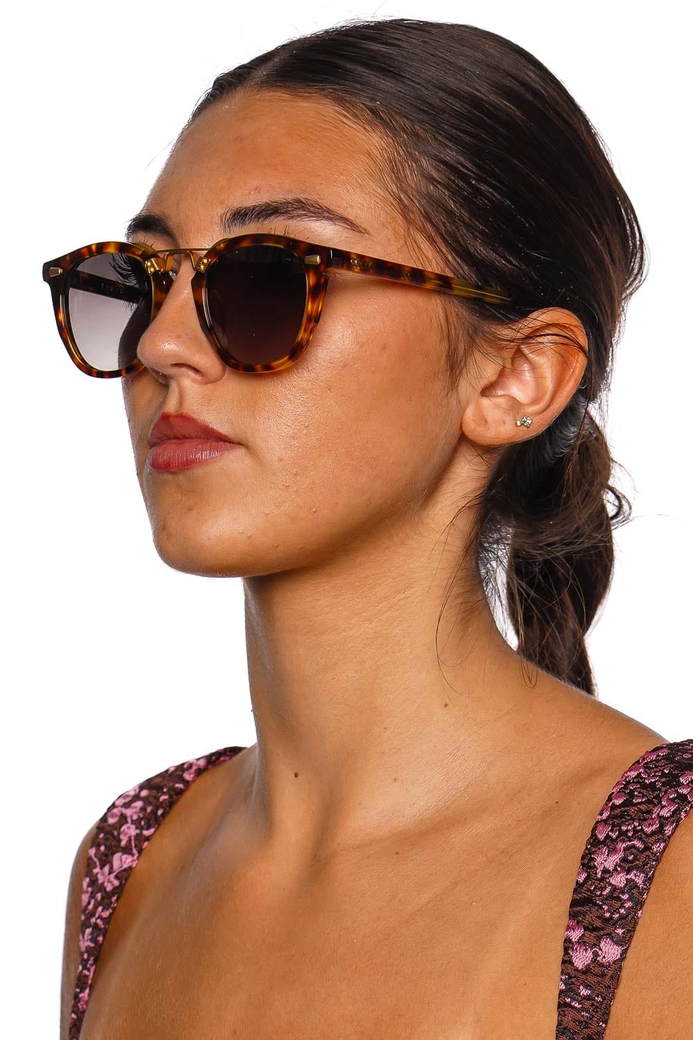 KREWE Beau II Kyoto Tortoise 18K Polarized Sunglasses