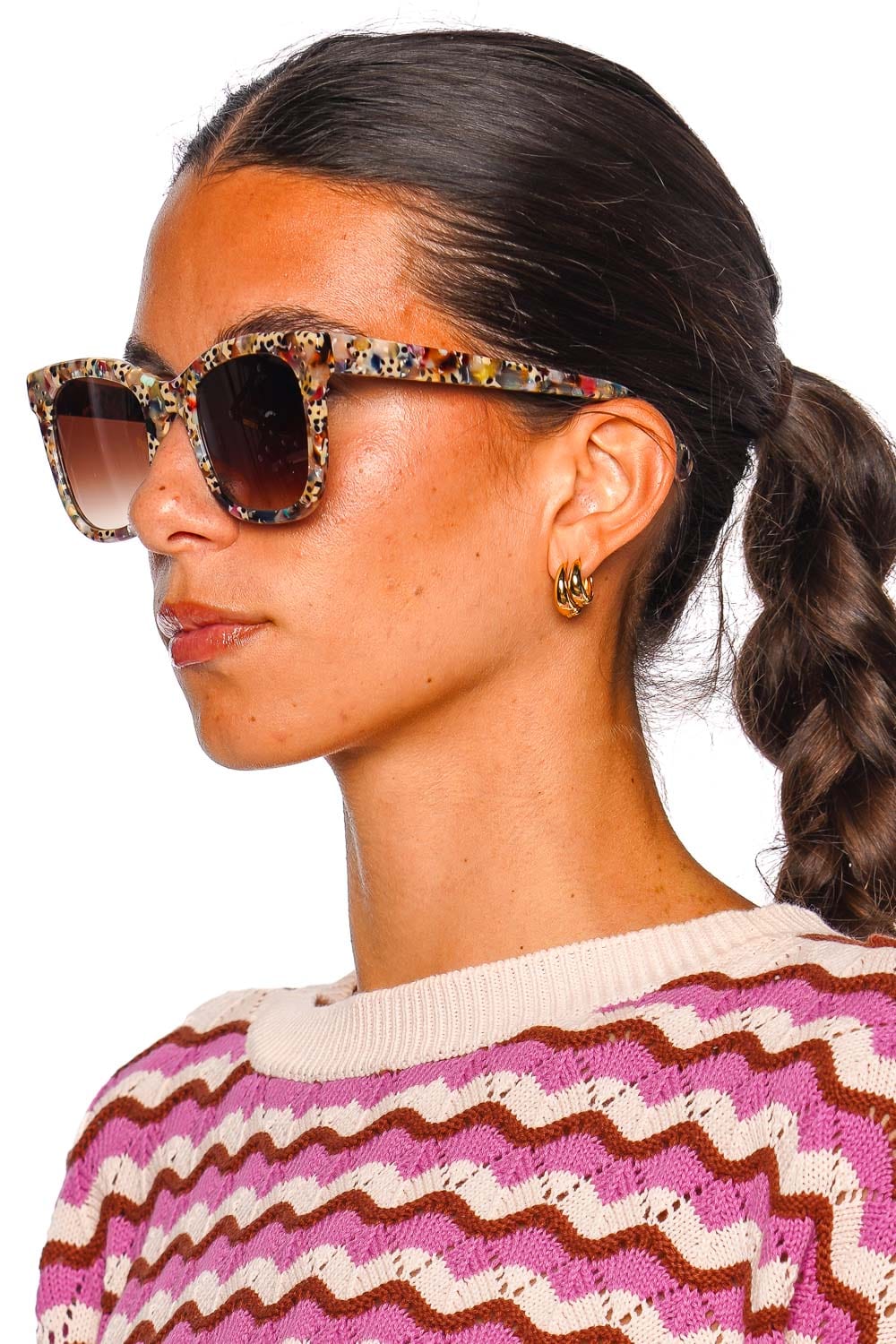 KREWE Adele Poppy Gradient Acetate Sunglasses
