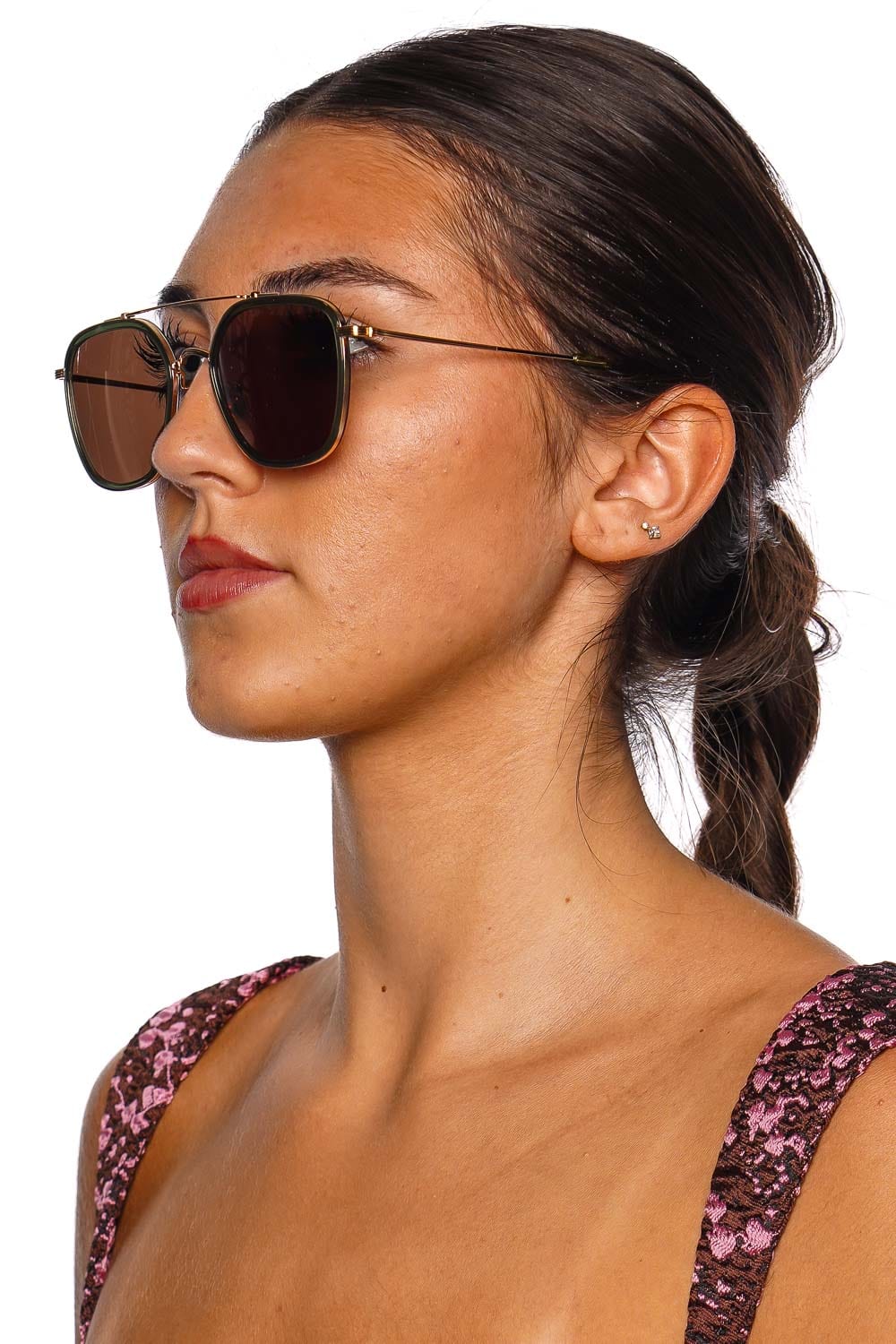 KREWE Austin Bottle Green Zulu 18K Sunglasses