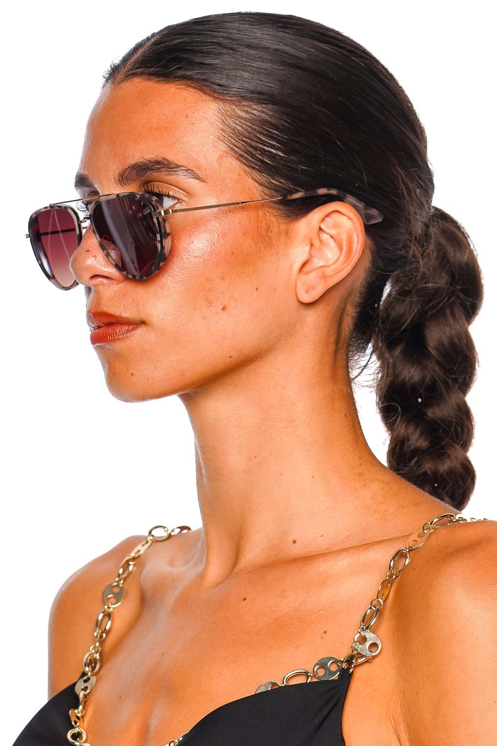 KREWE Coleman Sunday Tortoise Mirrored Sunglasses