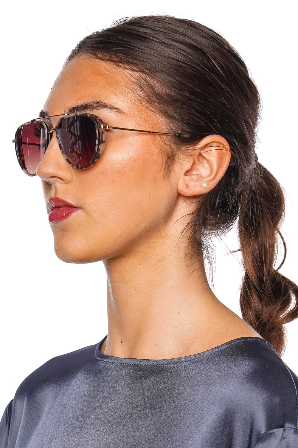 KREWE Coleman Matte Black and Sunday Tortoise Mirrored Sunglasses