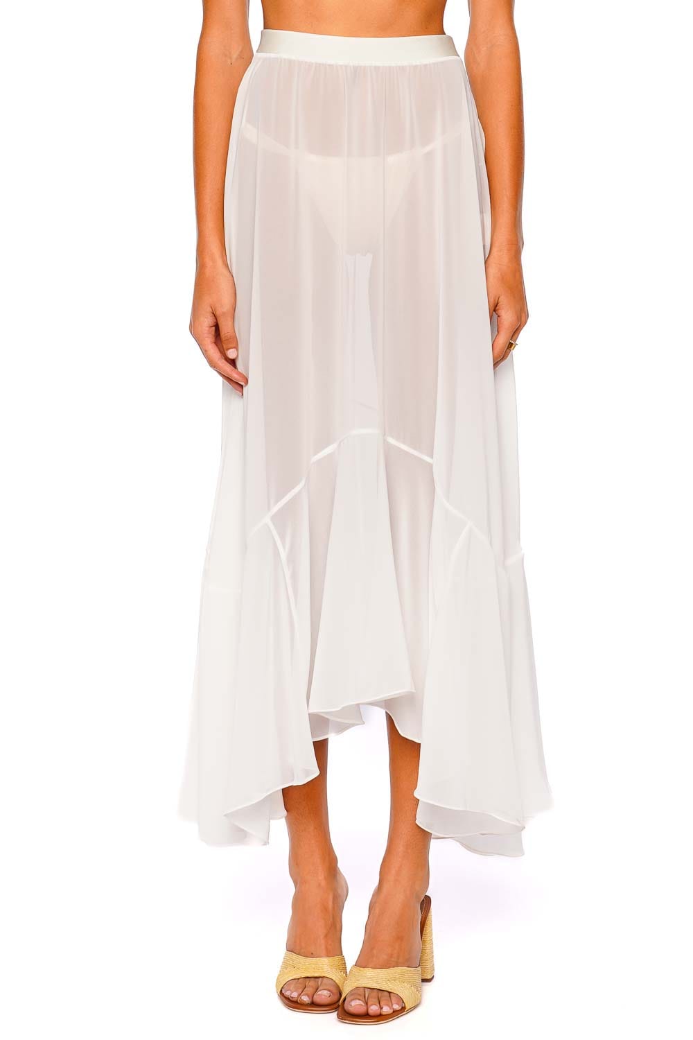 PatBO Sunstone Off White Maxi Skirt