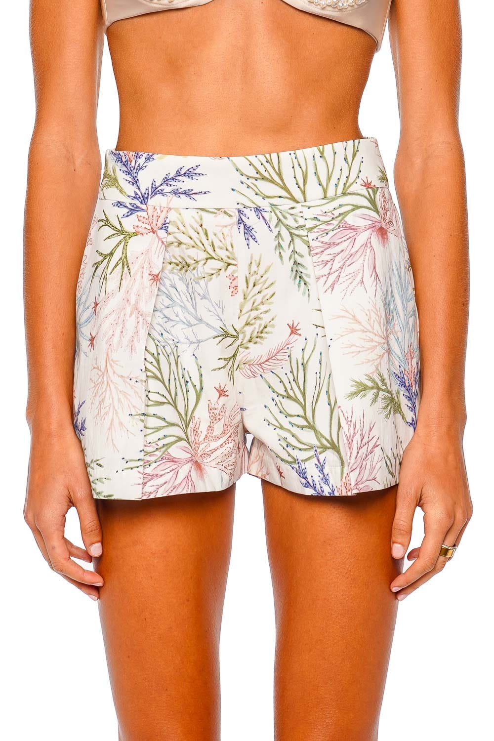 PatBO Seaweed Off White High-Waist Shorts