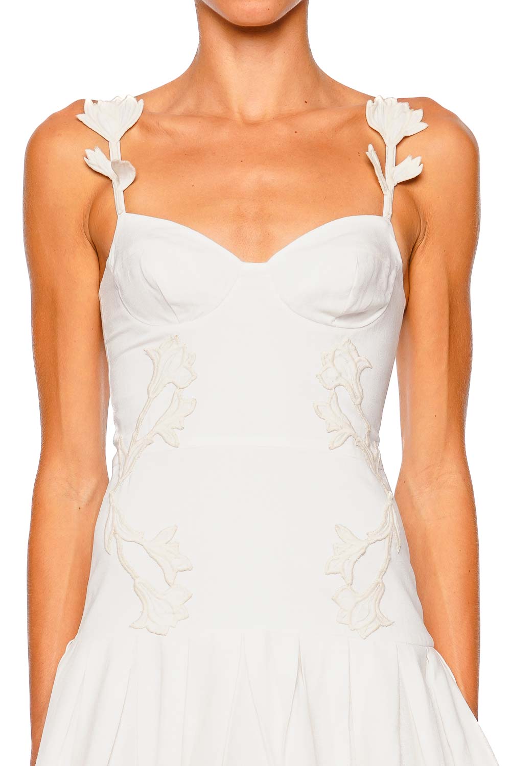 PatBO Aquamist White Linen Mini Dress