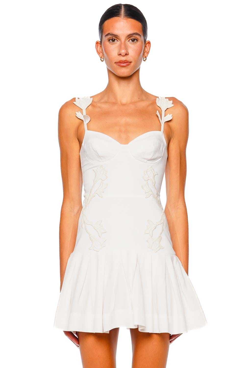 PatBO Aquamist White Linen Mini Dress