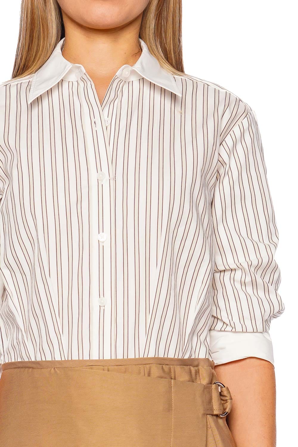 SIMKHAI Frankie Combo Hydrangea Blue Stripe Multi Mini Shirt Dress