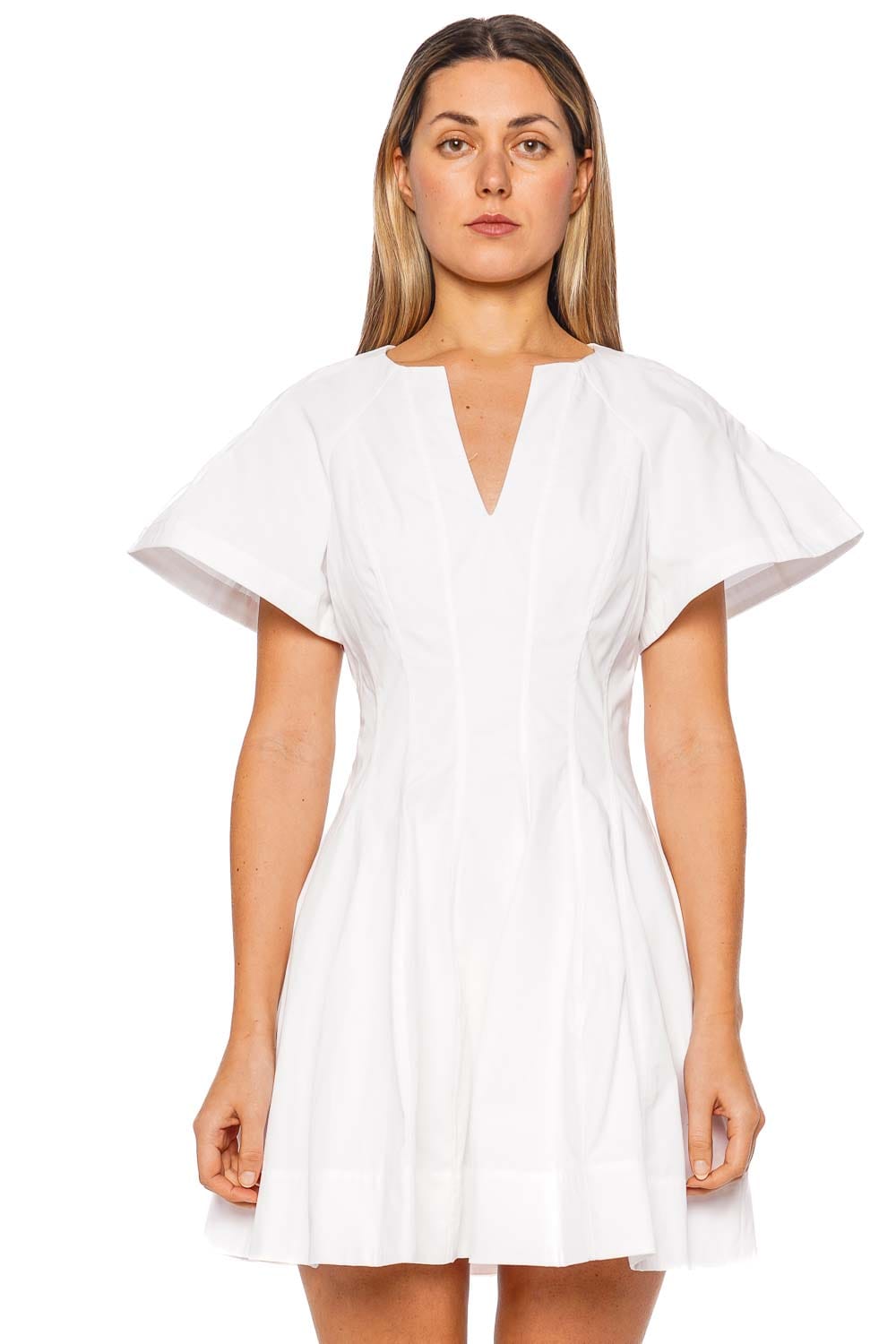 SIMKHAI Maveri White Cap Sleeve Mini Dress