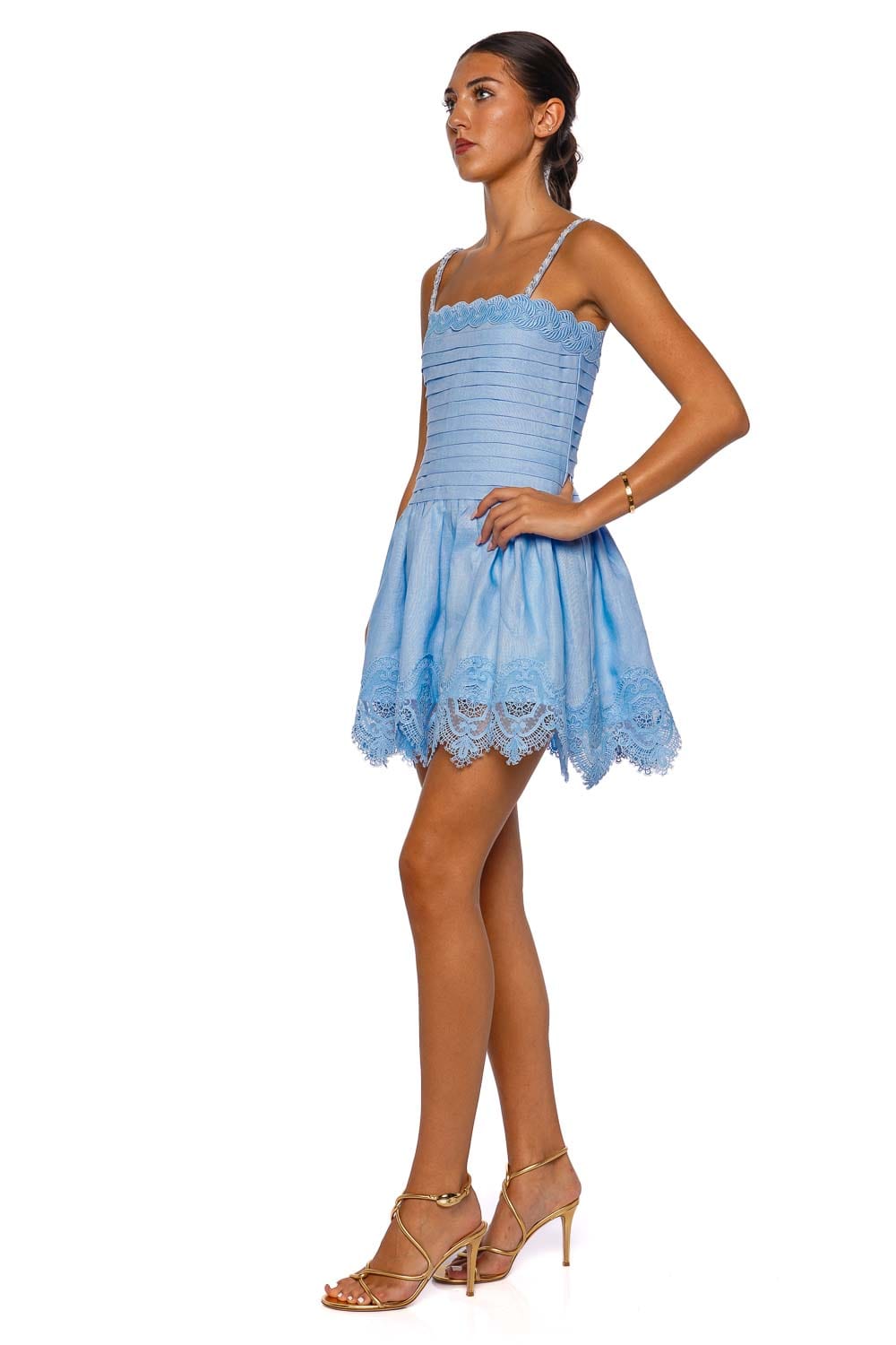 Waimari Clara Blue Strappy Mini Dress