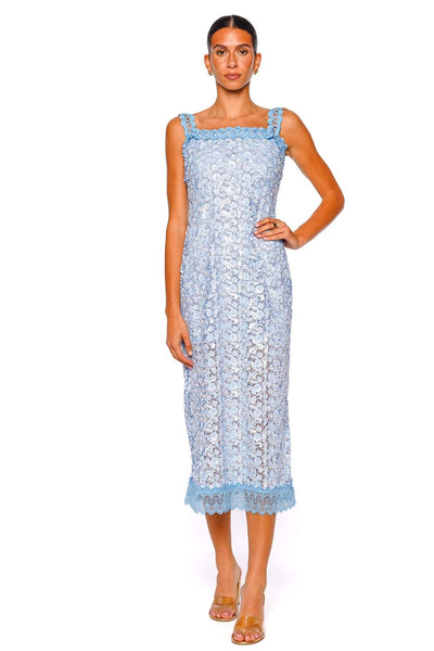 blue lace dress Waimari Centella Sequin Sleeveless Maxi bf25u300 Coat Size:14 JR Ivy City | We and beautiful lace ruffles