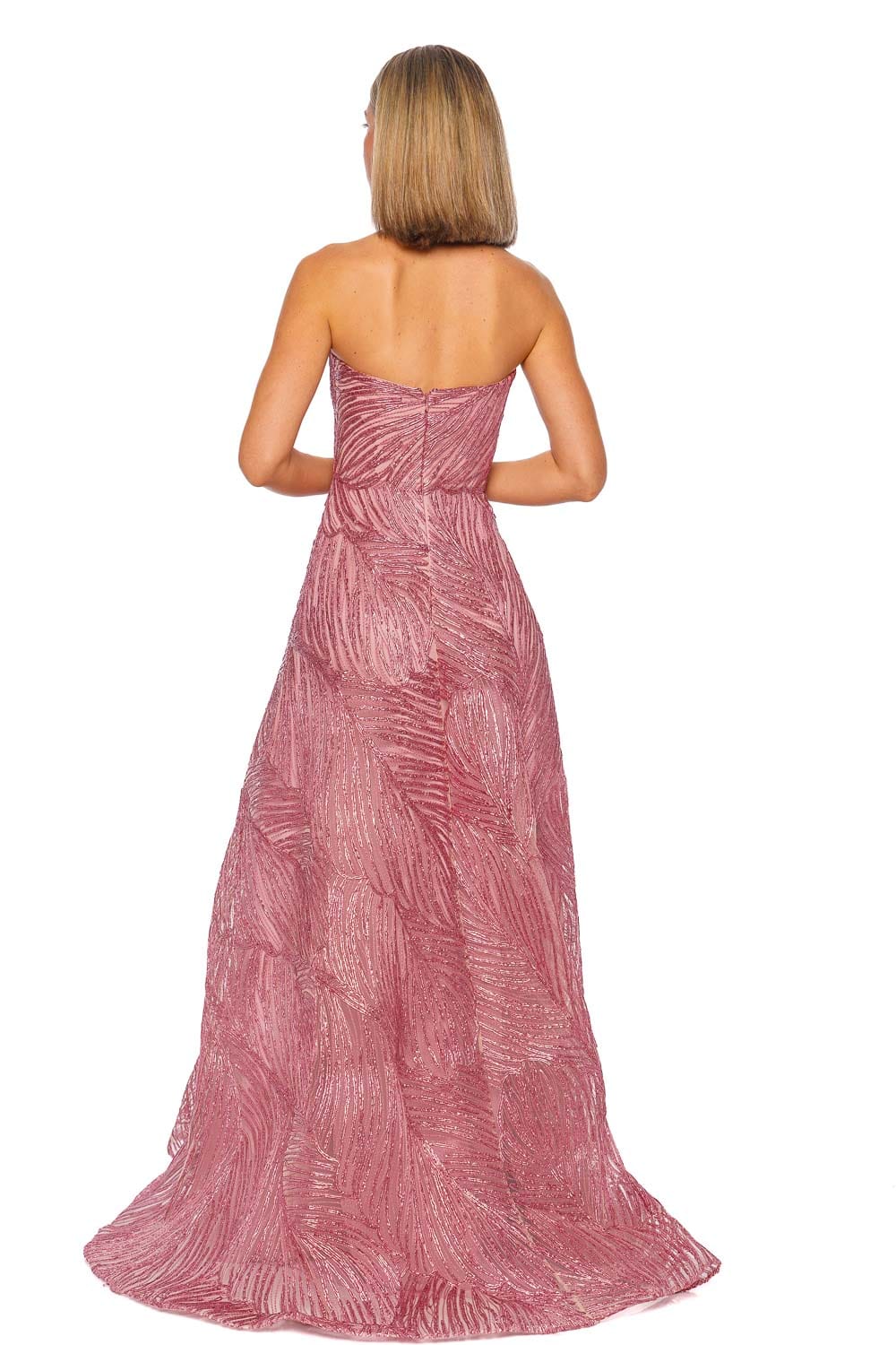 Naeem Khan Pink Strapless Full Skirt Gown