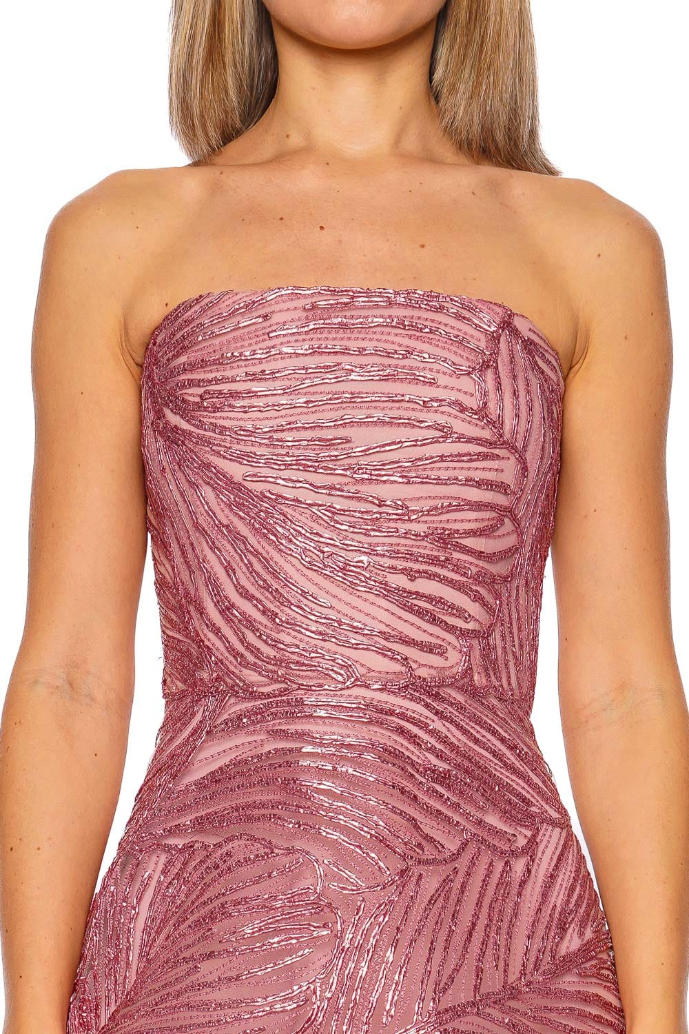 Naeem Khan Pink Strapless Full Skirt Gown