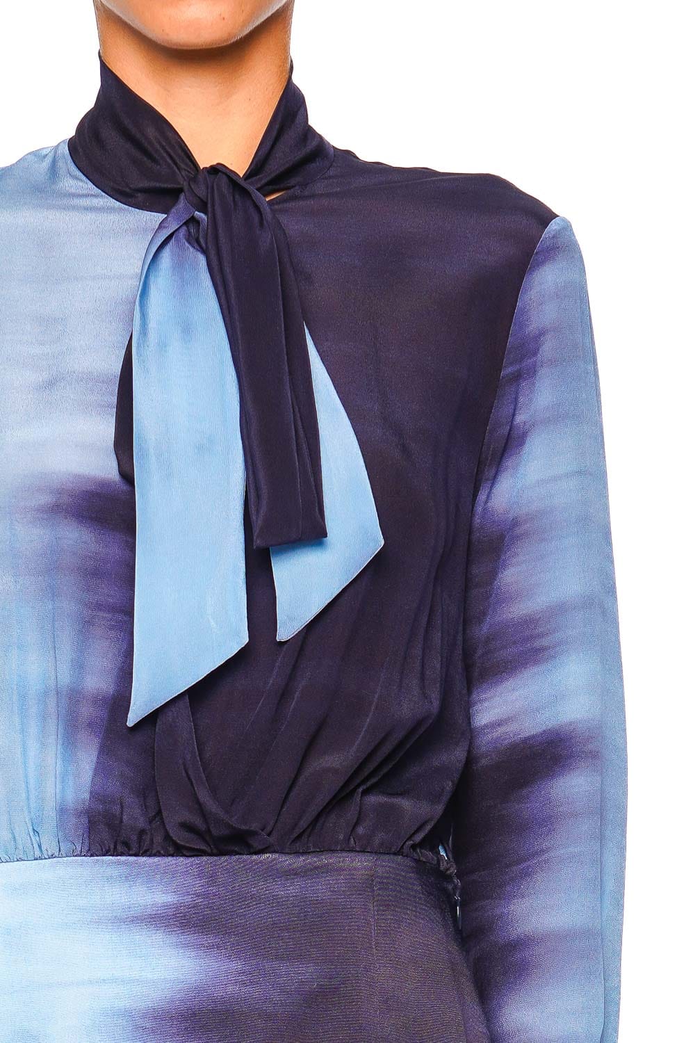 Silvia Tcherassi Imelda Night Blue Long Sleeve Mini Dress