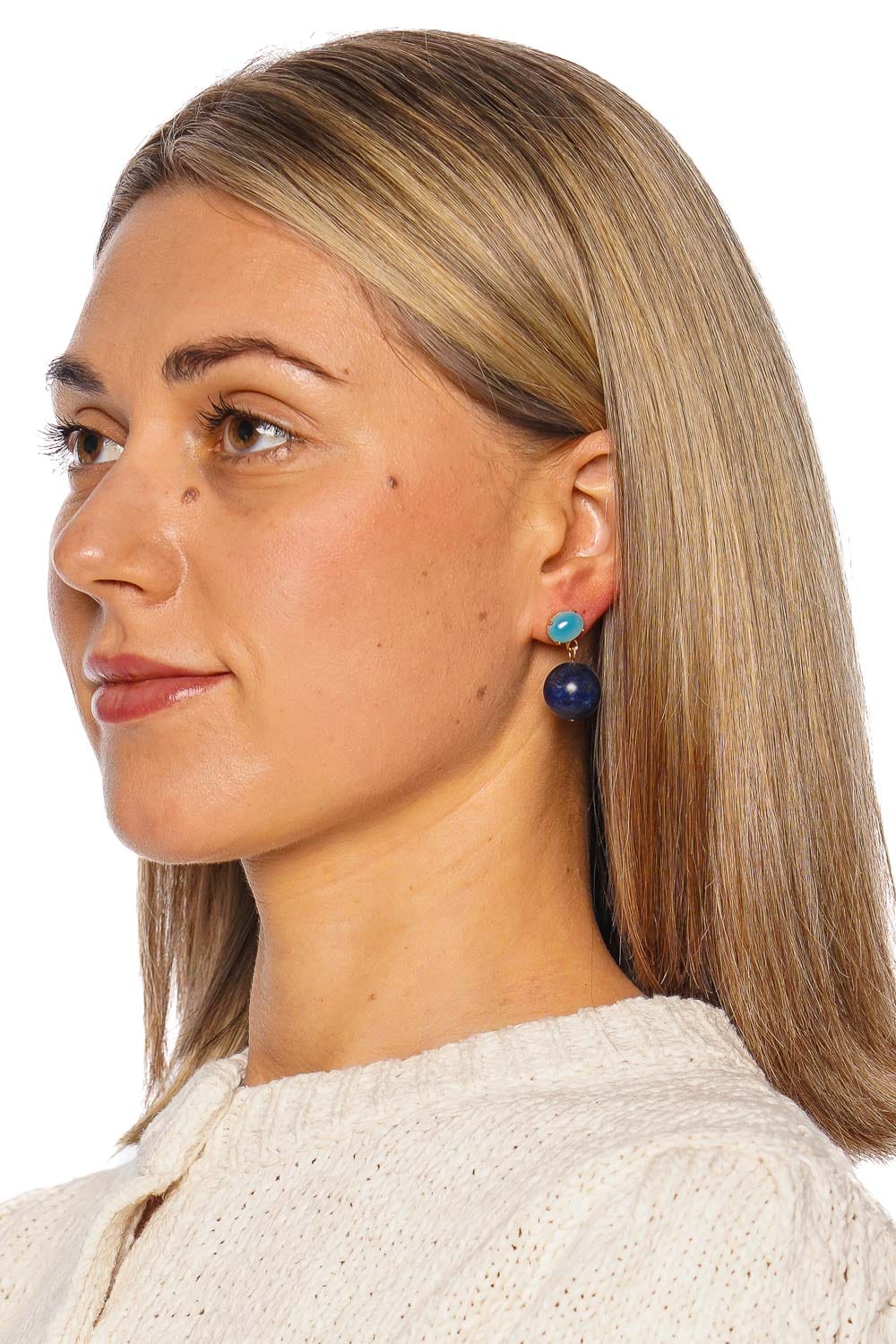 Jennifer Behr Everly Lapis Stone Drop Earrings
