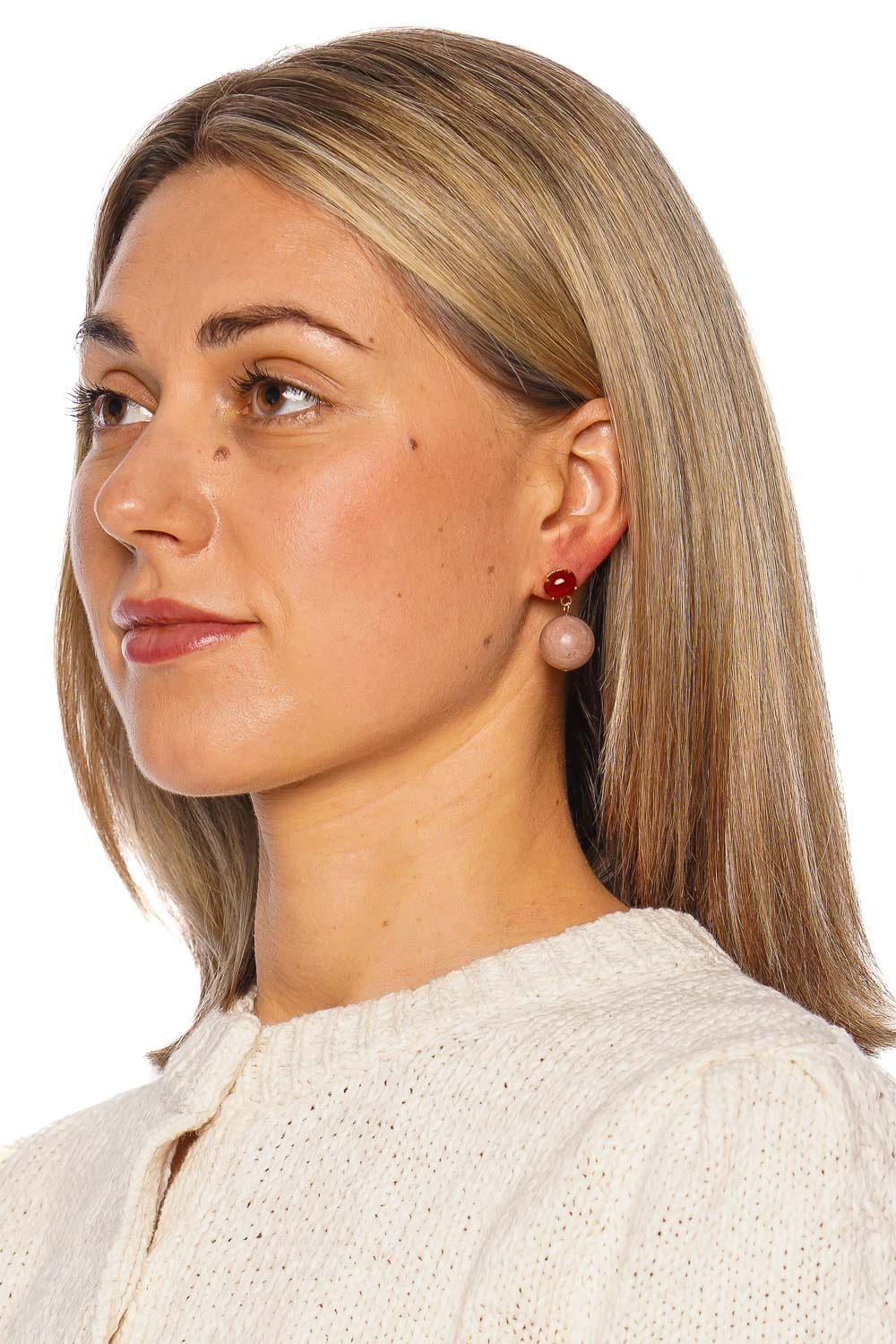 Jennifer Behr Everly Rhodonite Stone Drop Earrings