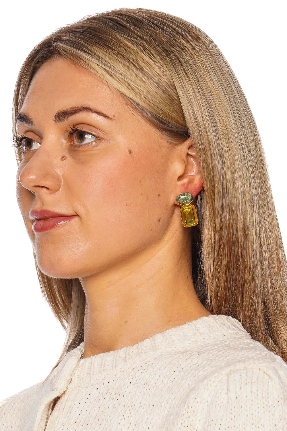 Jennifer Behr Elin Citron Crystal Drop Earrings