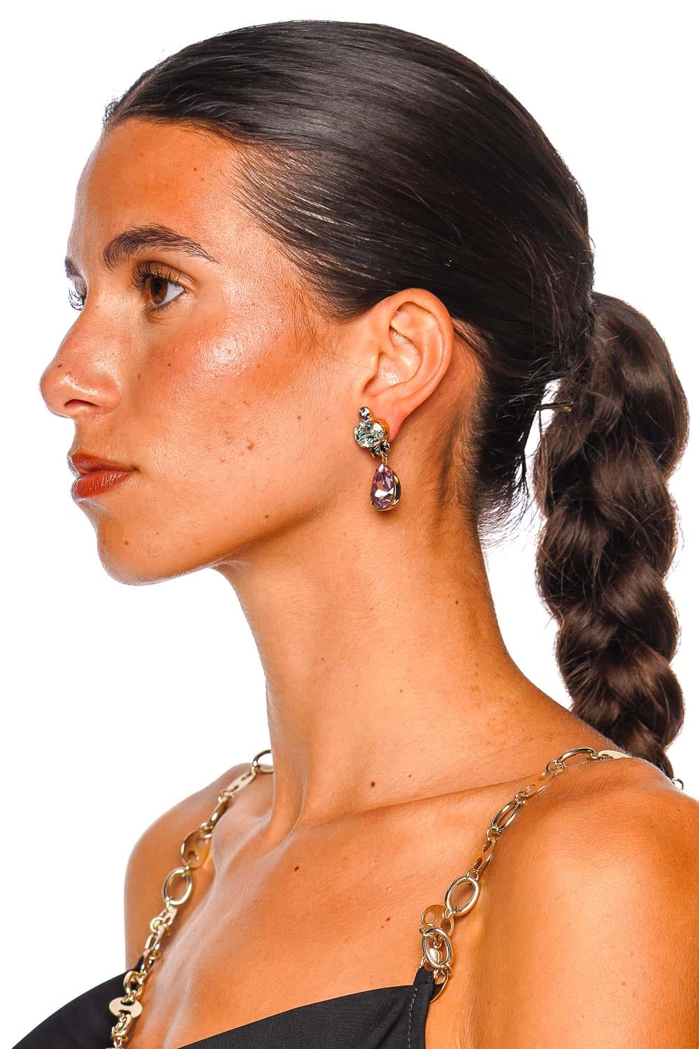 Jennifer Behr Catherine Vintage Rose Crystal Drop Earrings