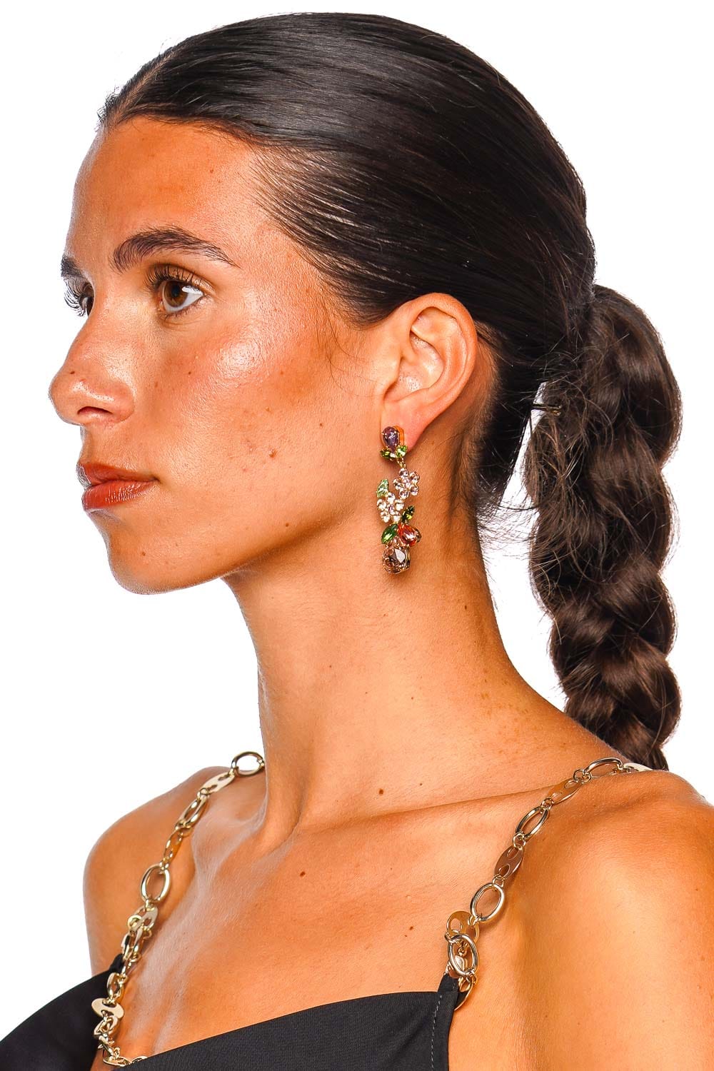 Jennifer Behr Martella Rose Crystal Drop Earrings