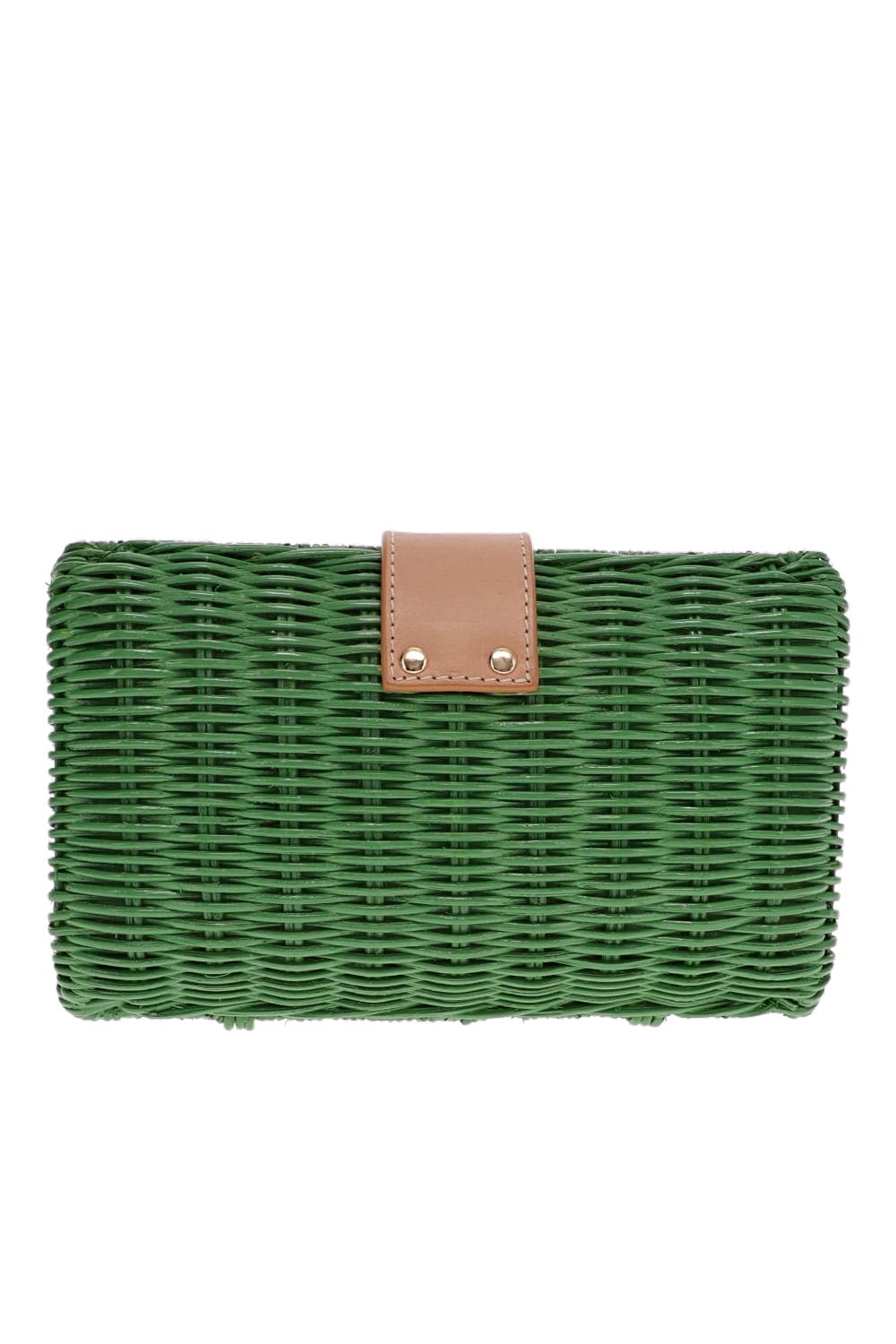 KAYU Lou Green Wicker Clutch
