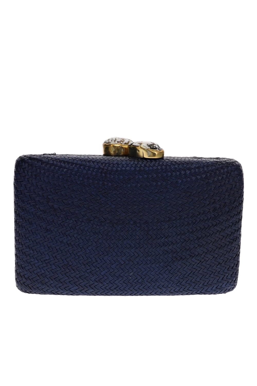 KAYU Jen Navy Clutch with White Stone Closure