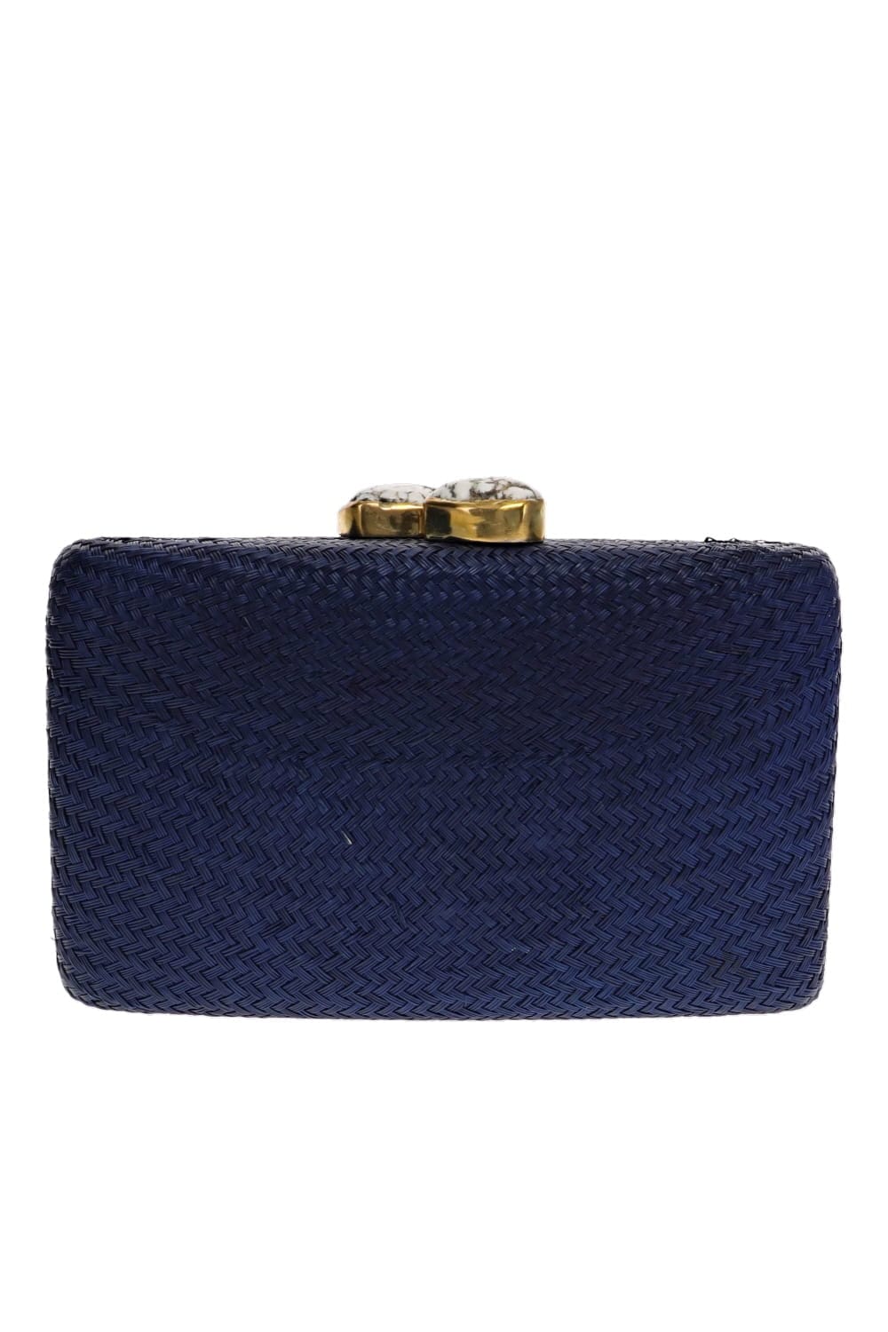 KAYU Jen Navy Clutch with White Stone Closure