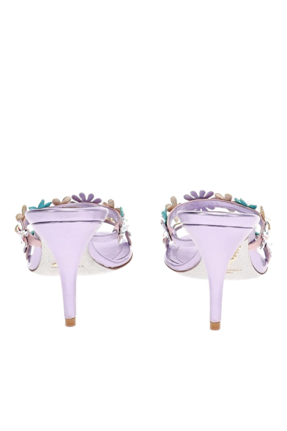 RENE CAOVILLA Eva Lilac Flower Crystal Embellished Mule