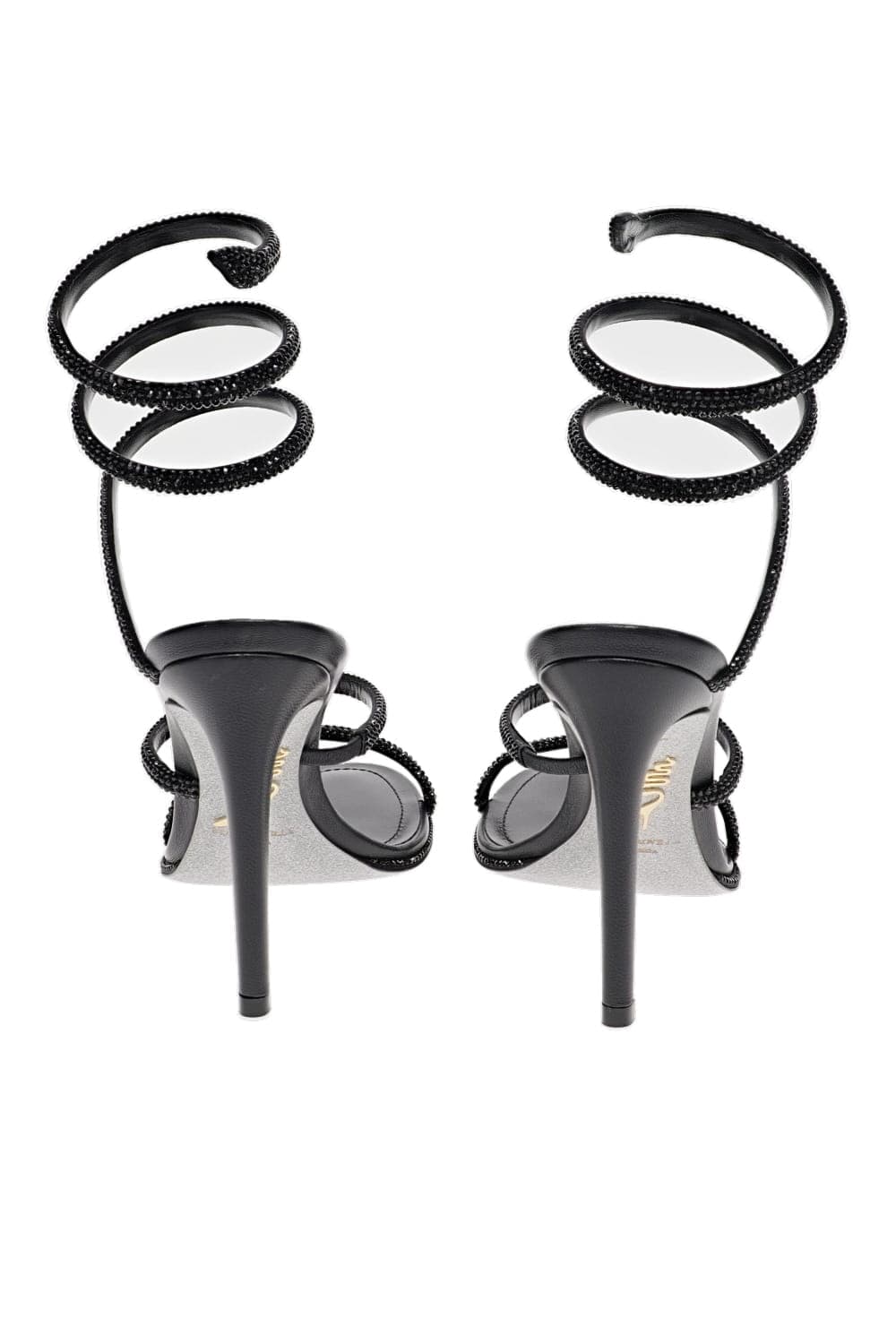 Cleo Black Crystal Ankle Wrap Sandal