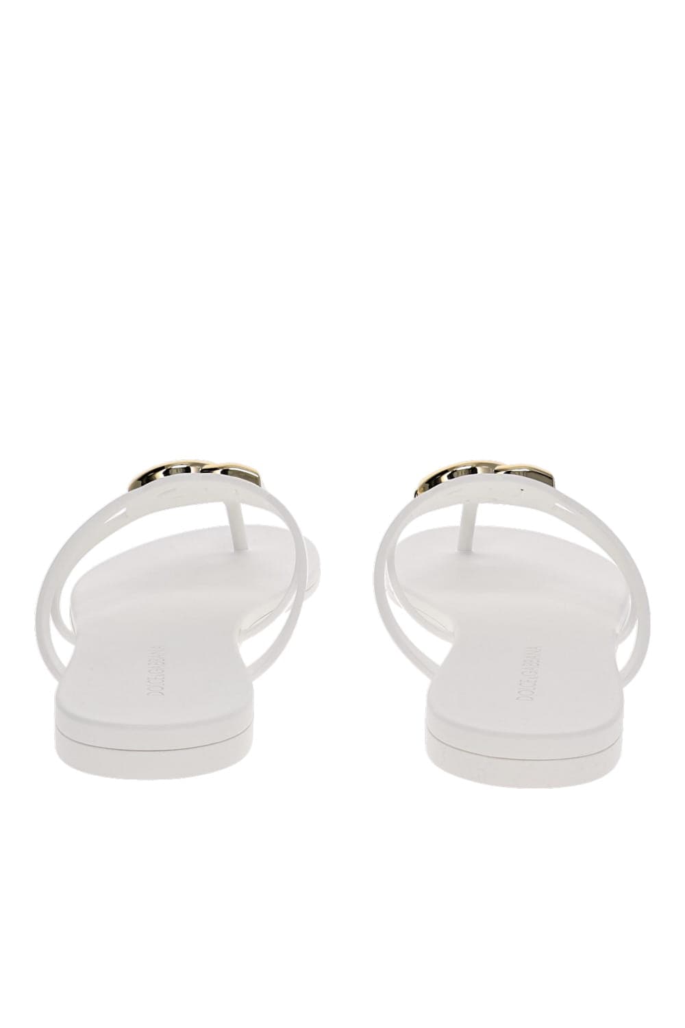 Dolce & Gabbana White Logo Beachwear Rubber Slides