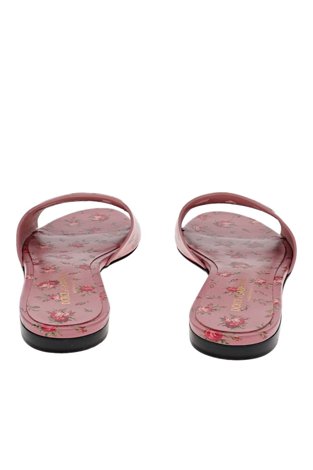 Dolce & Gabbana Logo Floral Rosa Slip-On Slides