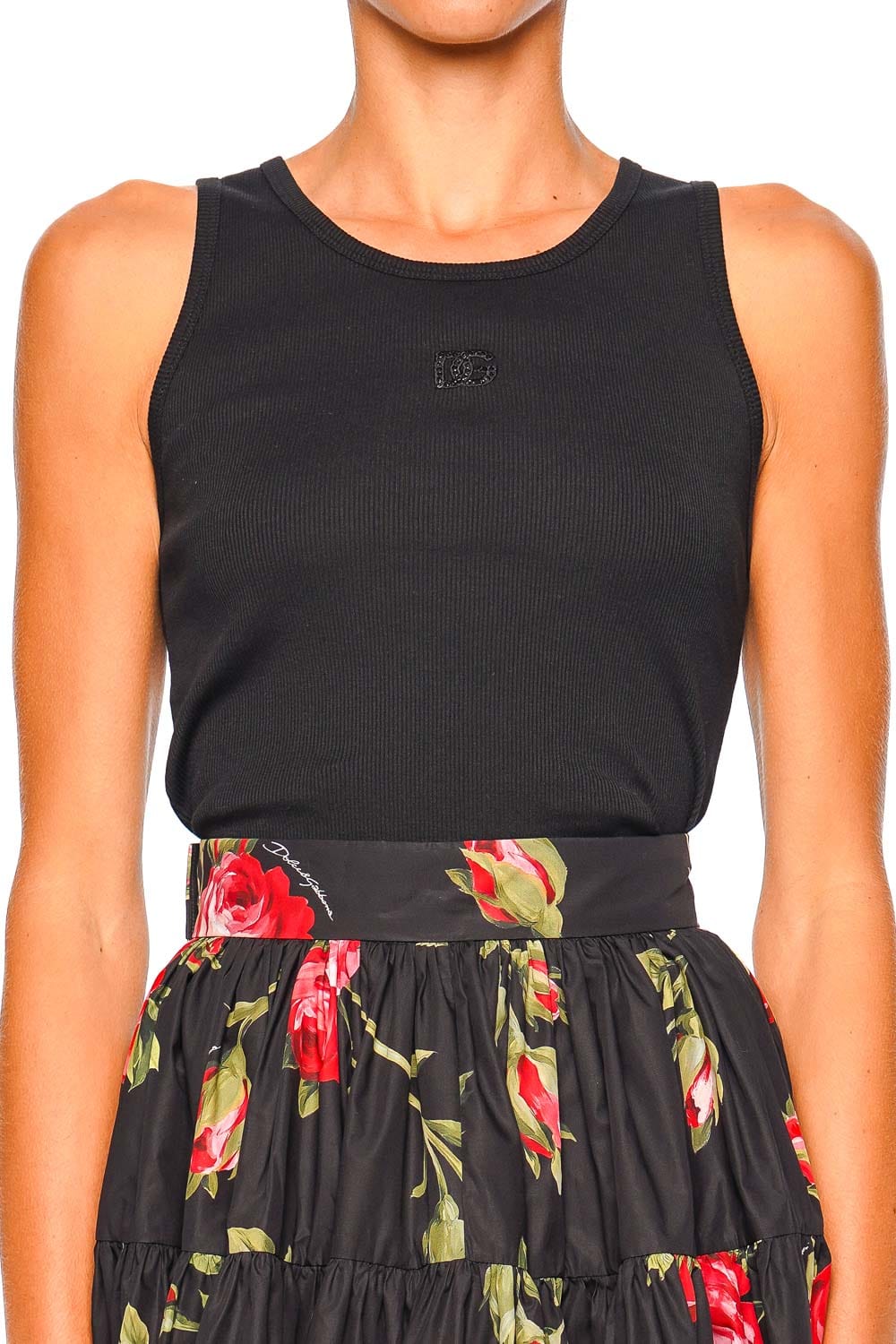 Dolce & Gabbana Logo Black Sleeveless Tank Top