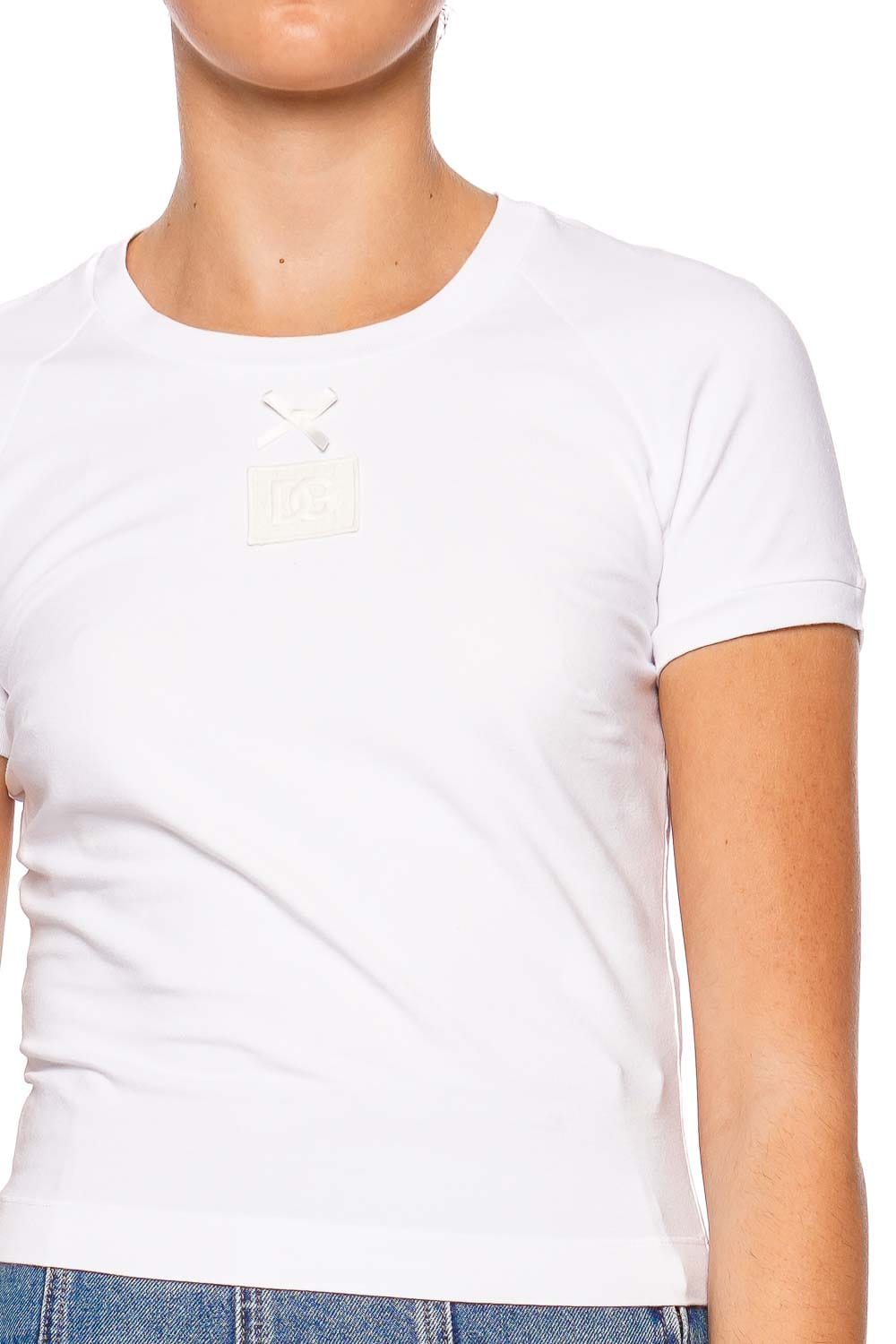 Dolce & Gabbana Optical White Short Sleeve Tee