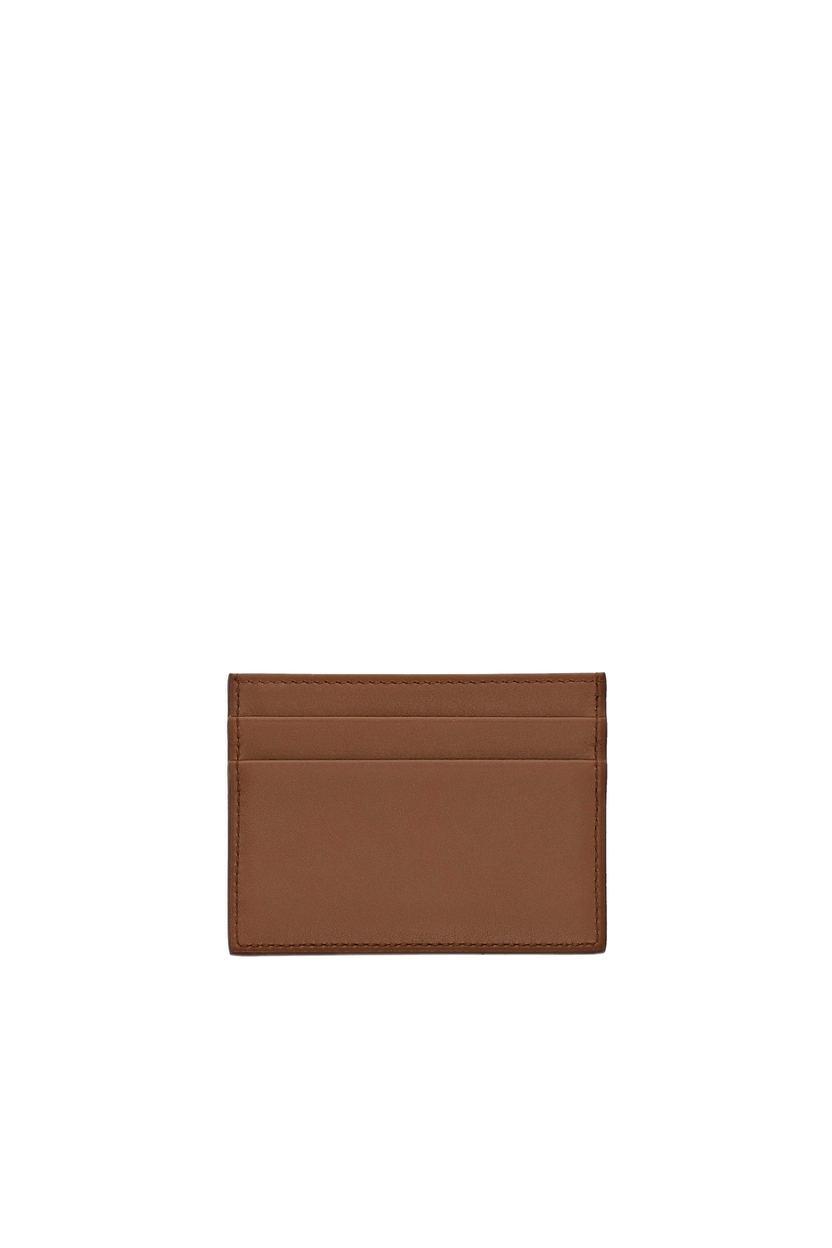 Dolce & Gabbana Caramello Leather Cardholder with Gold Logo Detail