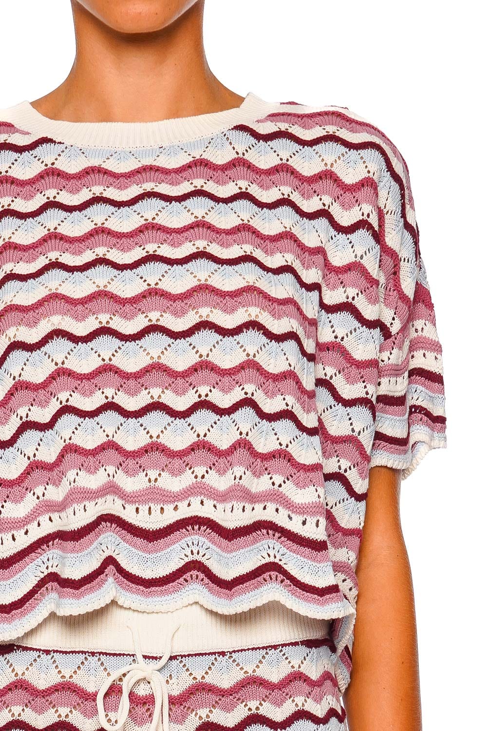 L*Space Sunchaser Sand In Hand Short Sleeve Cover Up Top