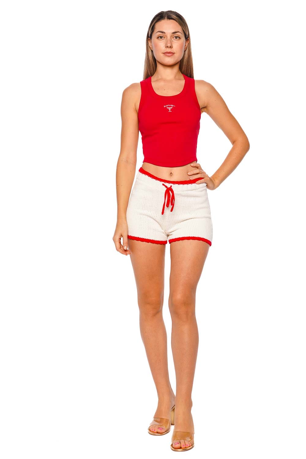 L*Space Ash Merrier Martini Embroidered Tank Top