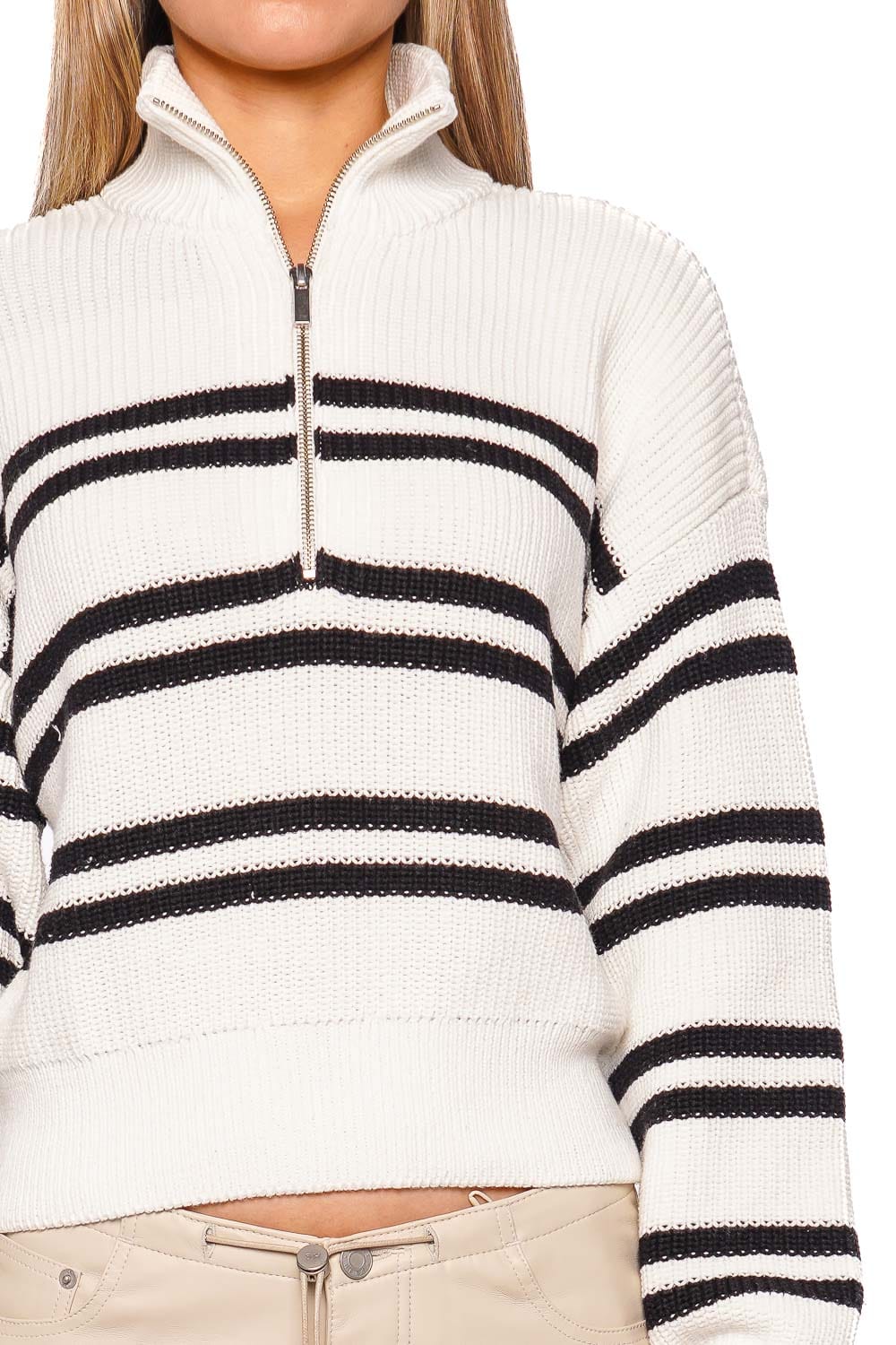 L*Space Ultra Striped Half Zip Sweater