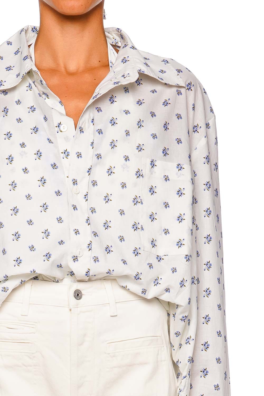 Montce Swim Heidi Boyfriend Floral Long Sleeve Button Down Shirt