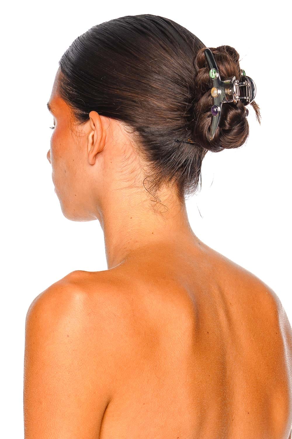 Lelet NY Frankie Stone Claw Silver Multi-Hue Hair Clip