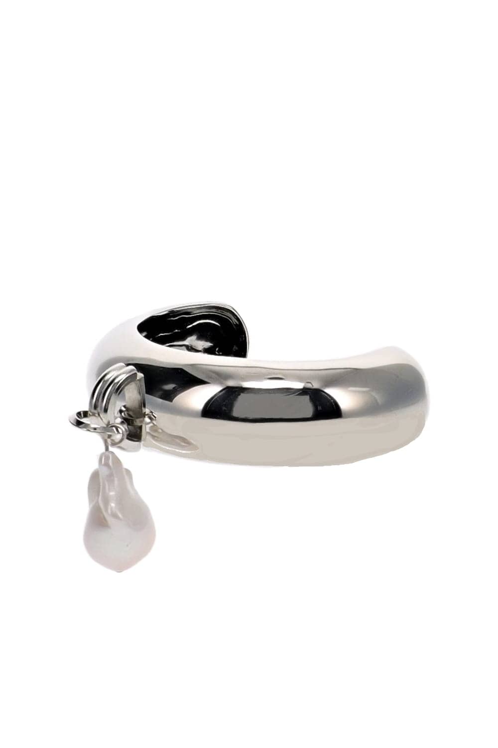 Lelet NY Freshwater Pearl Glossy Arch Pony Cuff in Rhodium