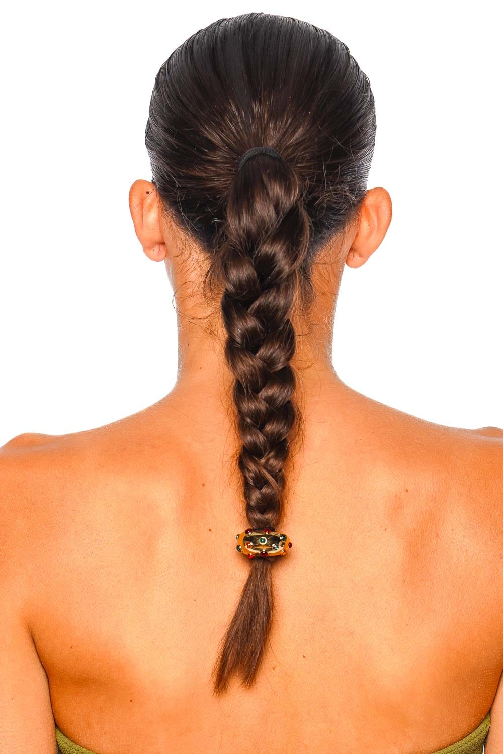 Lelet NY Mini Dome Crystal Gold Pony Cuff with Rainbow Accents