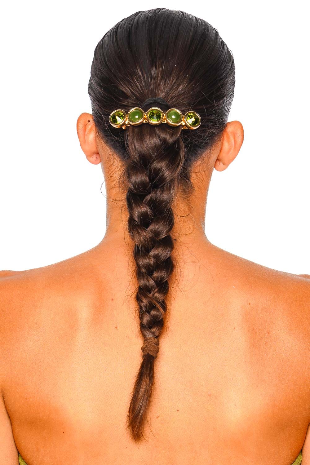 Lelet NY Clare Crystal and Stone Peridot Multi Barrette