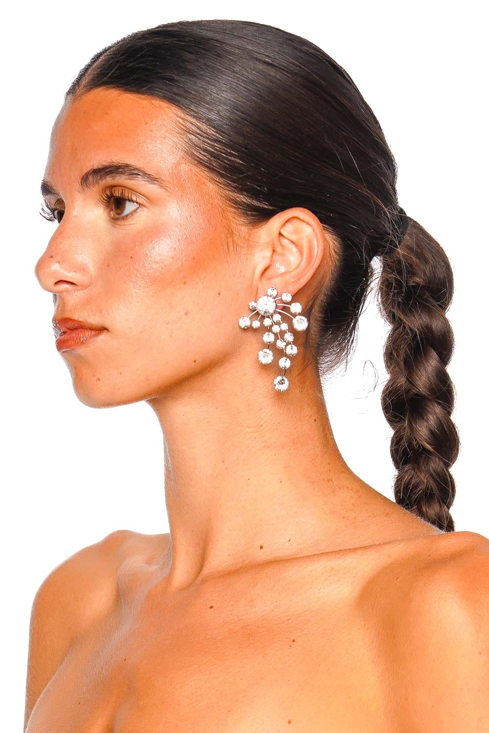 Lelet NY Briar Crystal Rhodium Statement Earrings