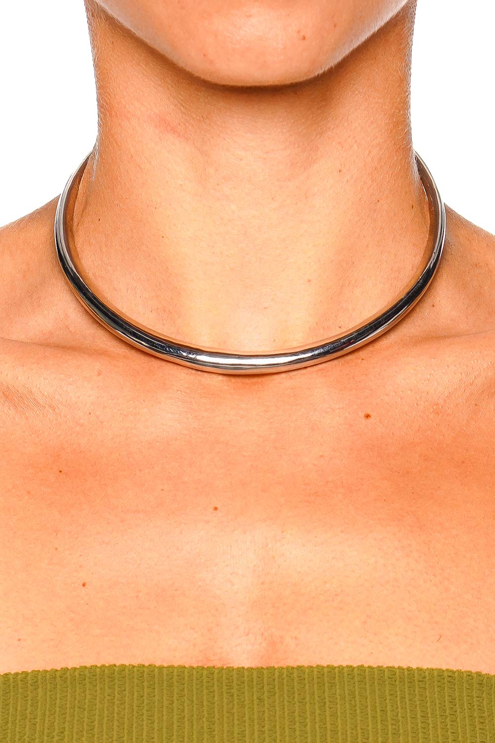 Lelet NY Romy Rhodium Metal Collar Necklace