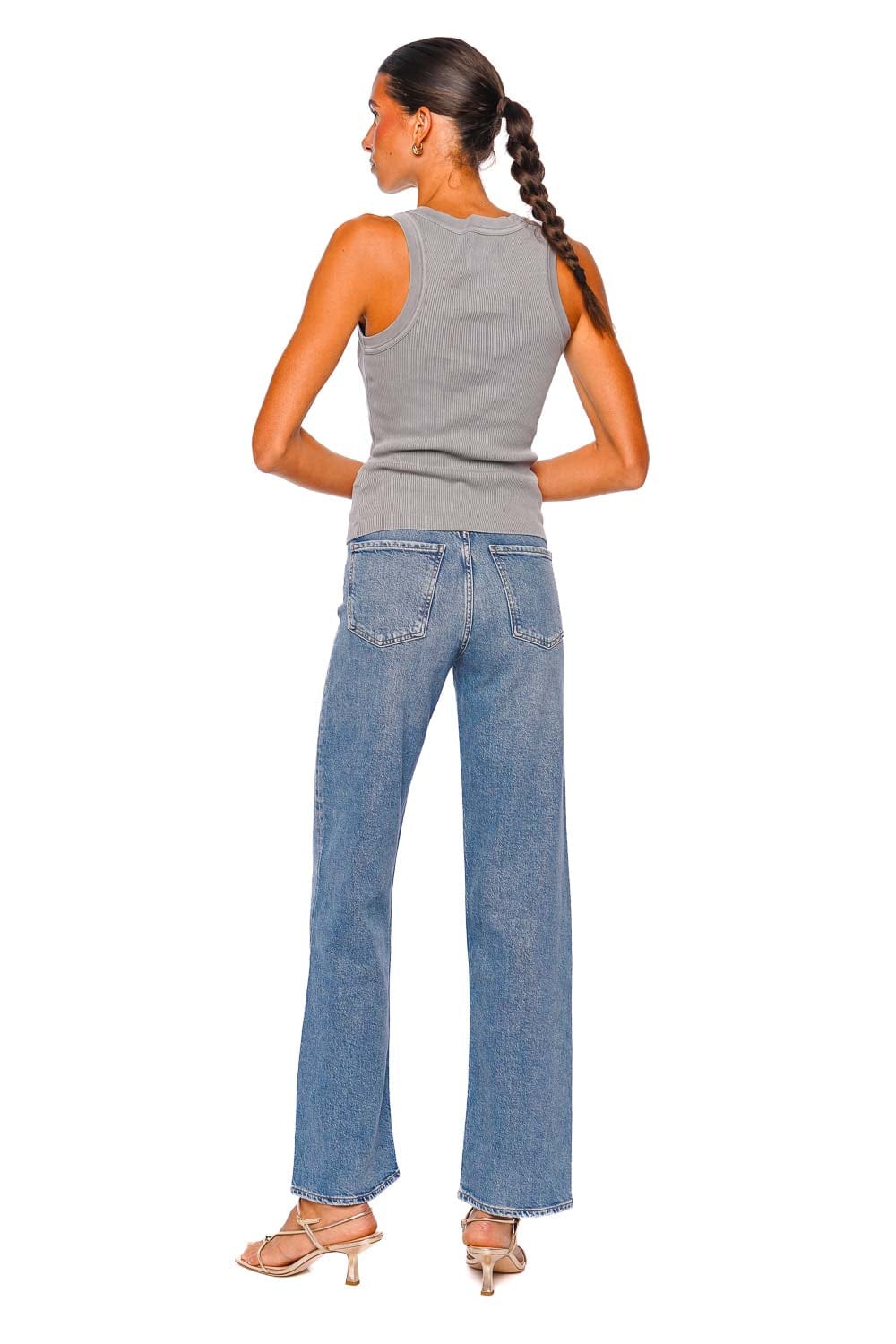 AGOLDE REN 32 High-Waisted Straight-Leg Jeans in Classic Blue