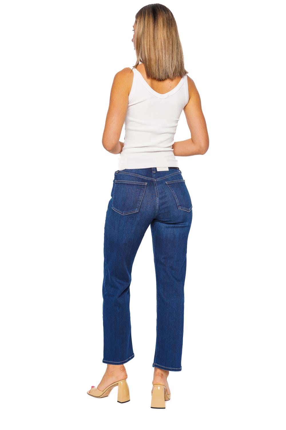 AGOLDE Jordan White Ribbed Tank Top