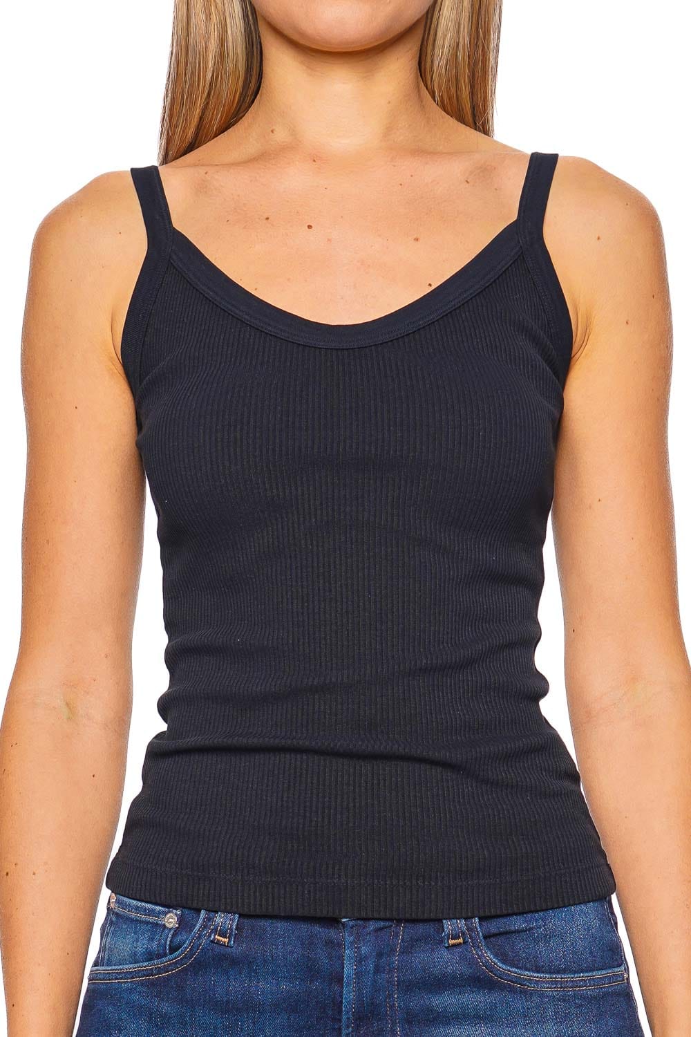 AGOLDE Jordan Mirage Black Ribbed Tank Top